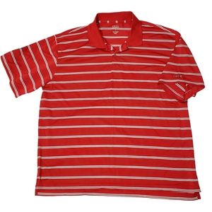 Izod Pro Series Striped Red Polo Golf Shirt